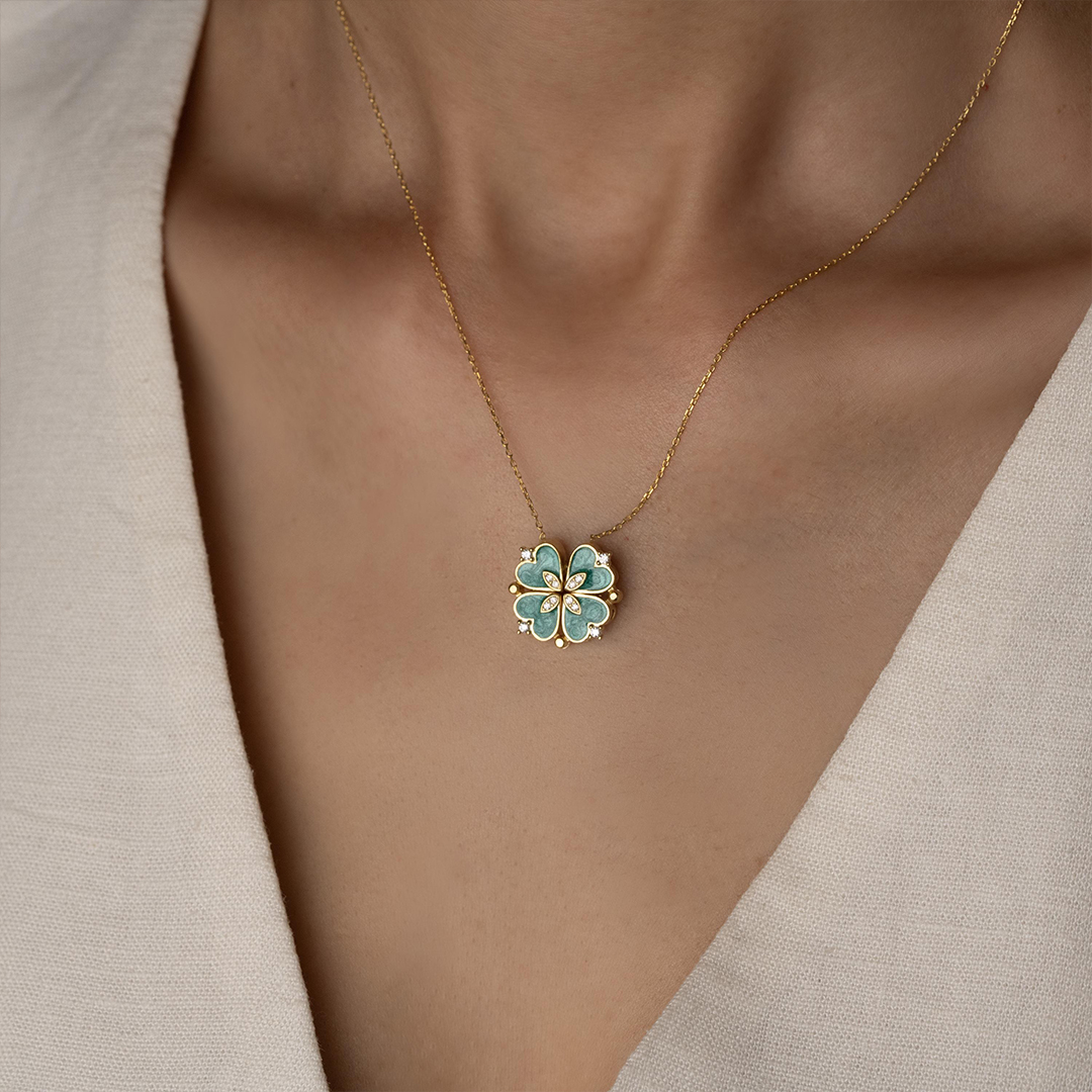 A Good Friend Is Lucky Four Leaf Clover Locket Necklace