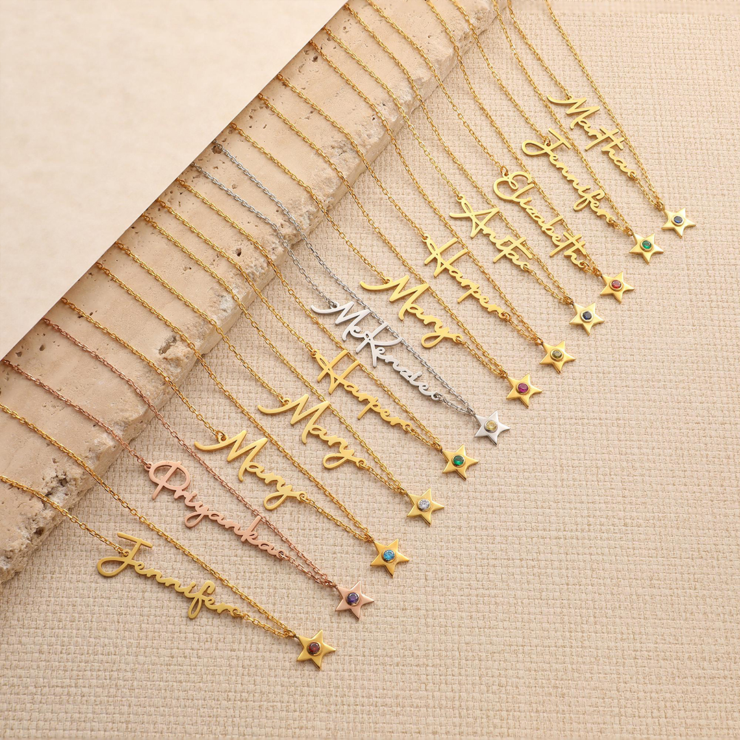 Autism Awareness Personalized Stone And Name Necklace