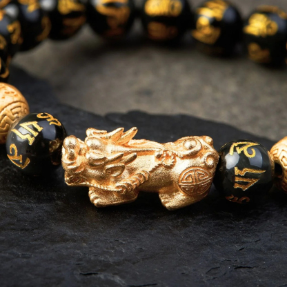 Feng Shui Bracelet – Pixiu Black Obsidian Bracelet for Better Sleep and Relaxation