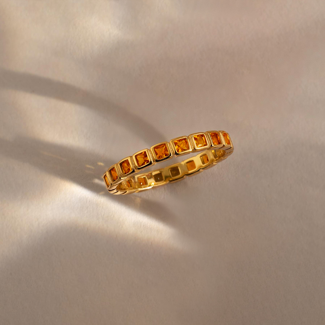 Multiple Sclerosis Awareness Unbreakable Spirit Eternity Bezel Ring