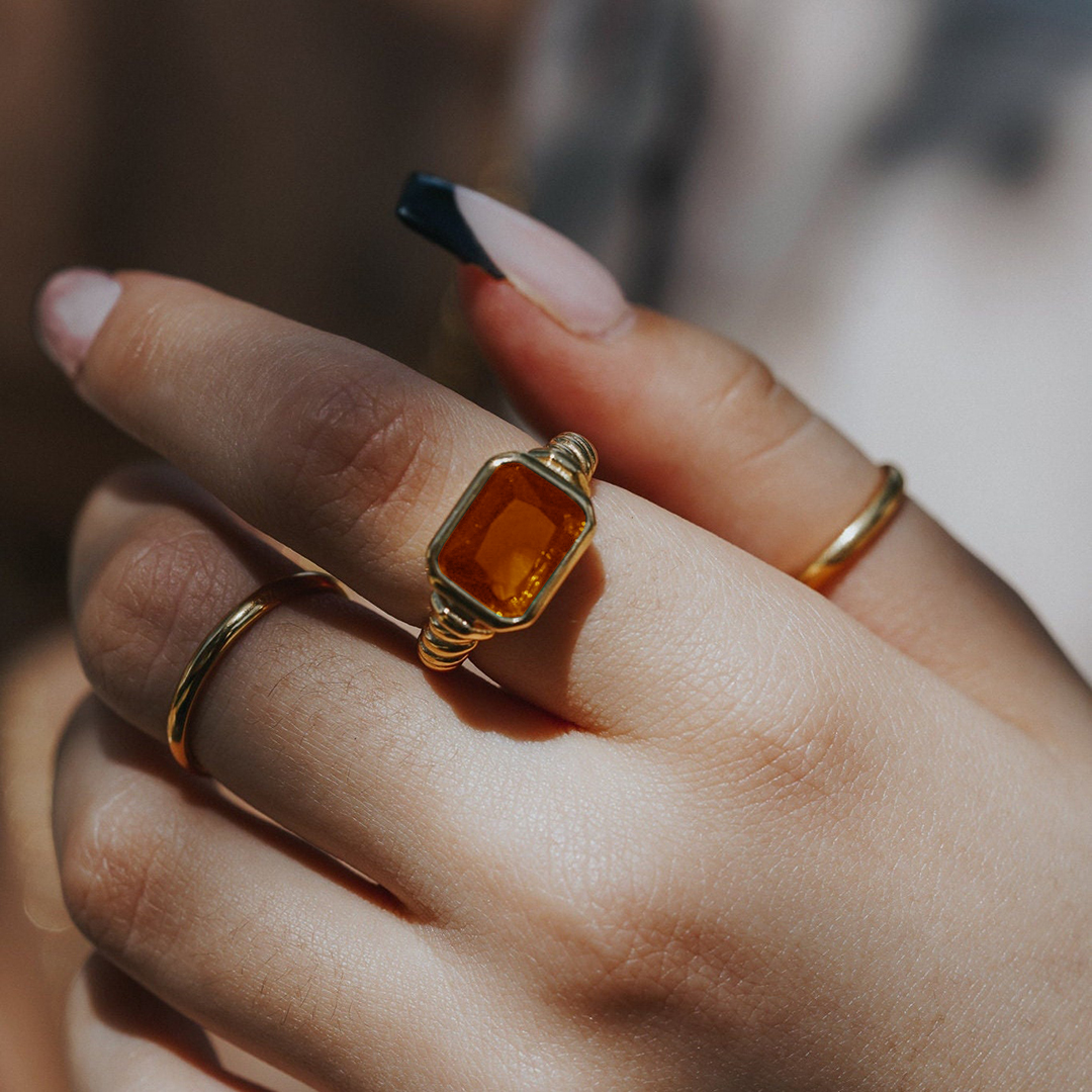 Multiple Sclerosis Awareness Bold Defiance Signet Statement Ring