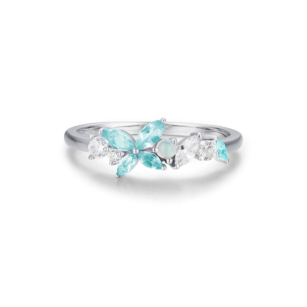 Ovarian Cancer Awareness Teal Butterfly Ring