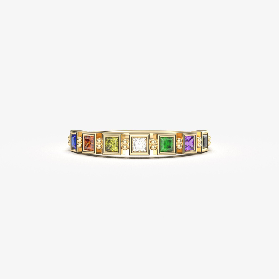 Grandma’s Tear of Joy Personalized 1-6 Birthstone Ring