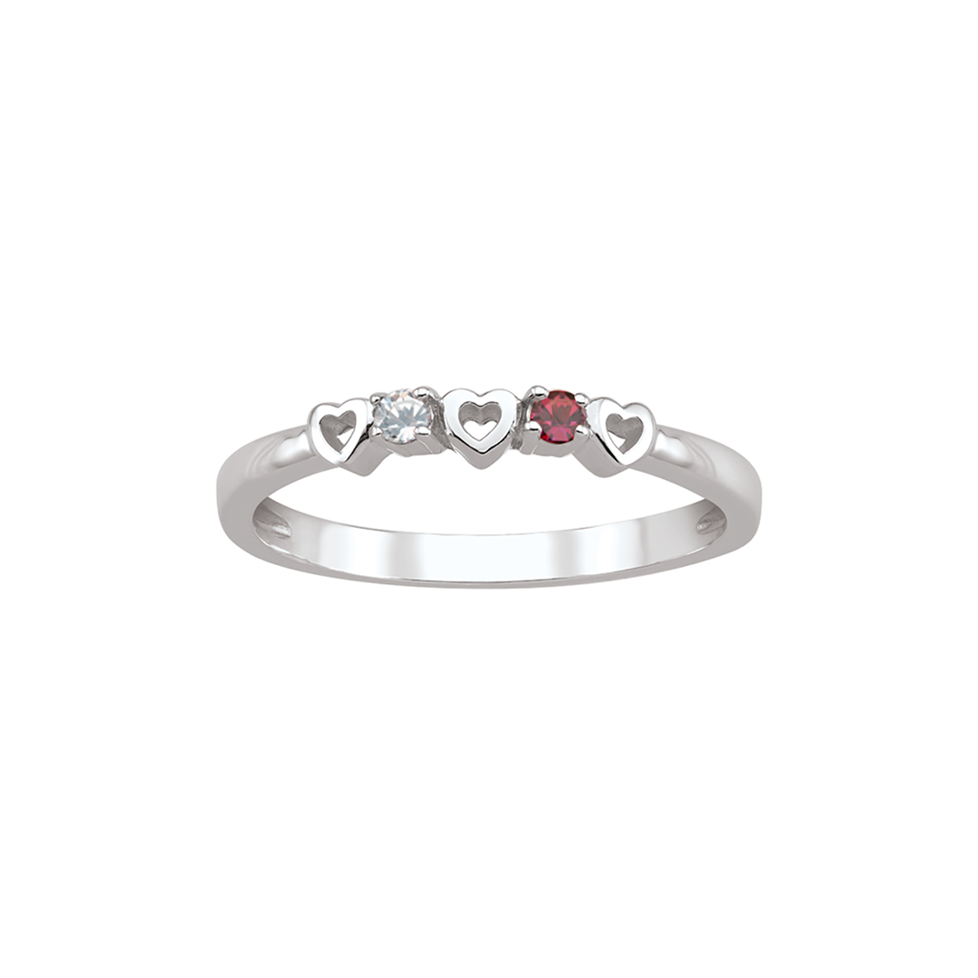 Grandma’s Tear of Joy Heart Birthstone Ring