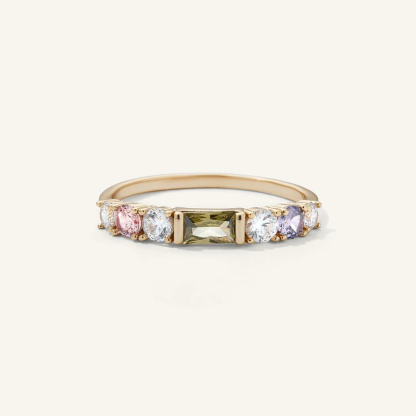 Grandma’s Tear of Joy Mother’s Day Gift Multi Shape Birthstone Ring