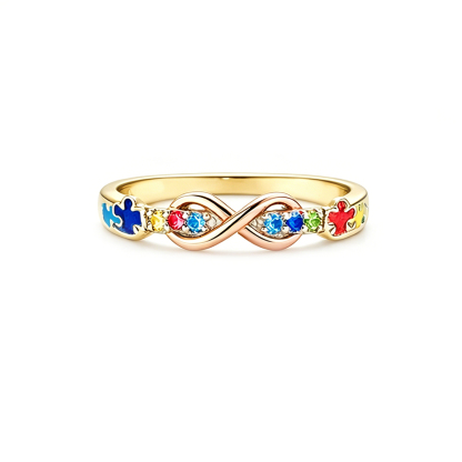 Autism Awareness Color Outside The Line Ring