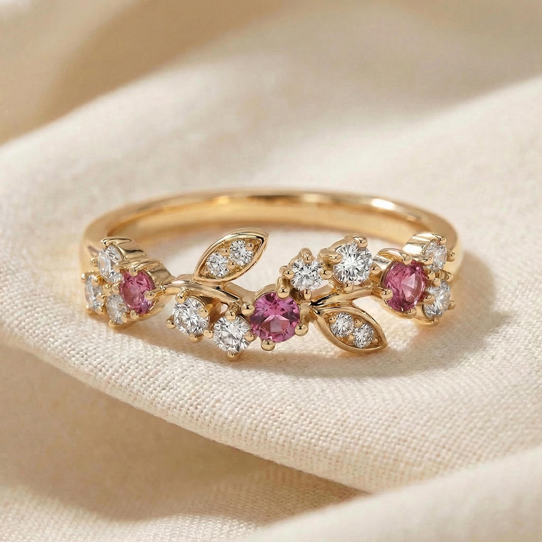 I Am Choosing Me Pink Leaf Ring