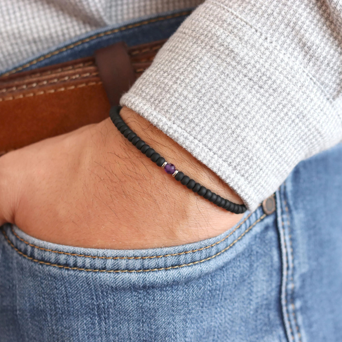 I Am Enough Lupus Awareness Amethyst Bracelet