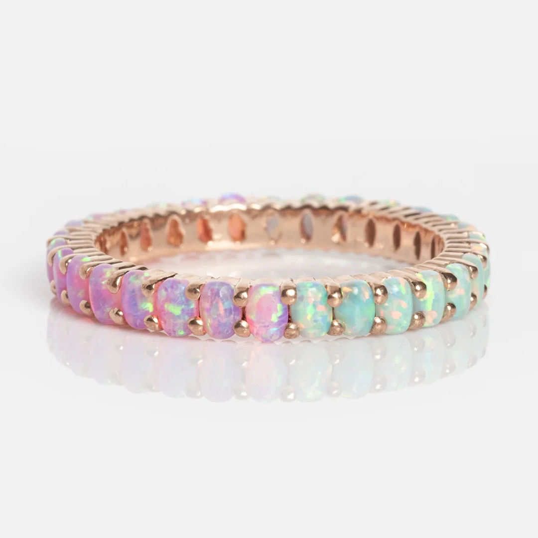Forever Remembered Rainbow Bridge Opal Ombre Dual Ring