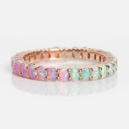 Forever Remembered Rainbow Bridge Opal Ombre Dual Ring
