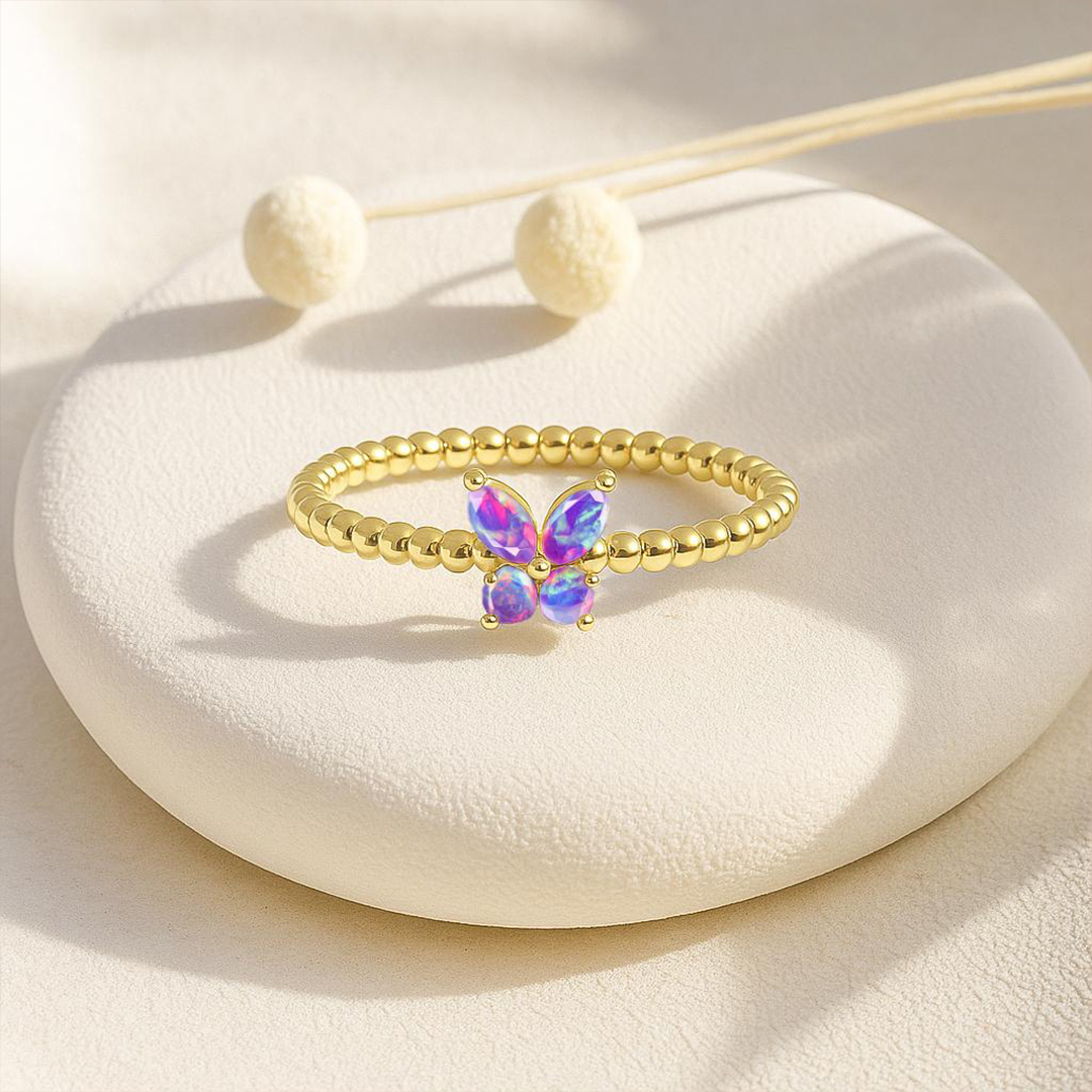 World Lupus Day Hope & Strength Opal Butterfly Ring