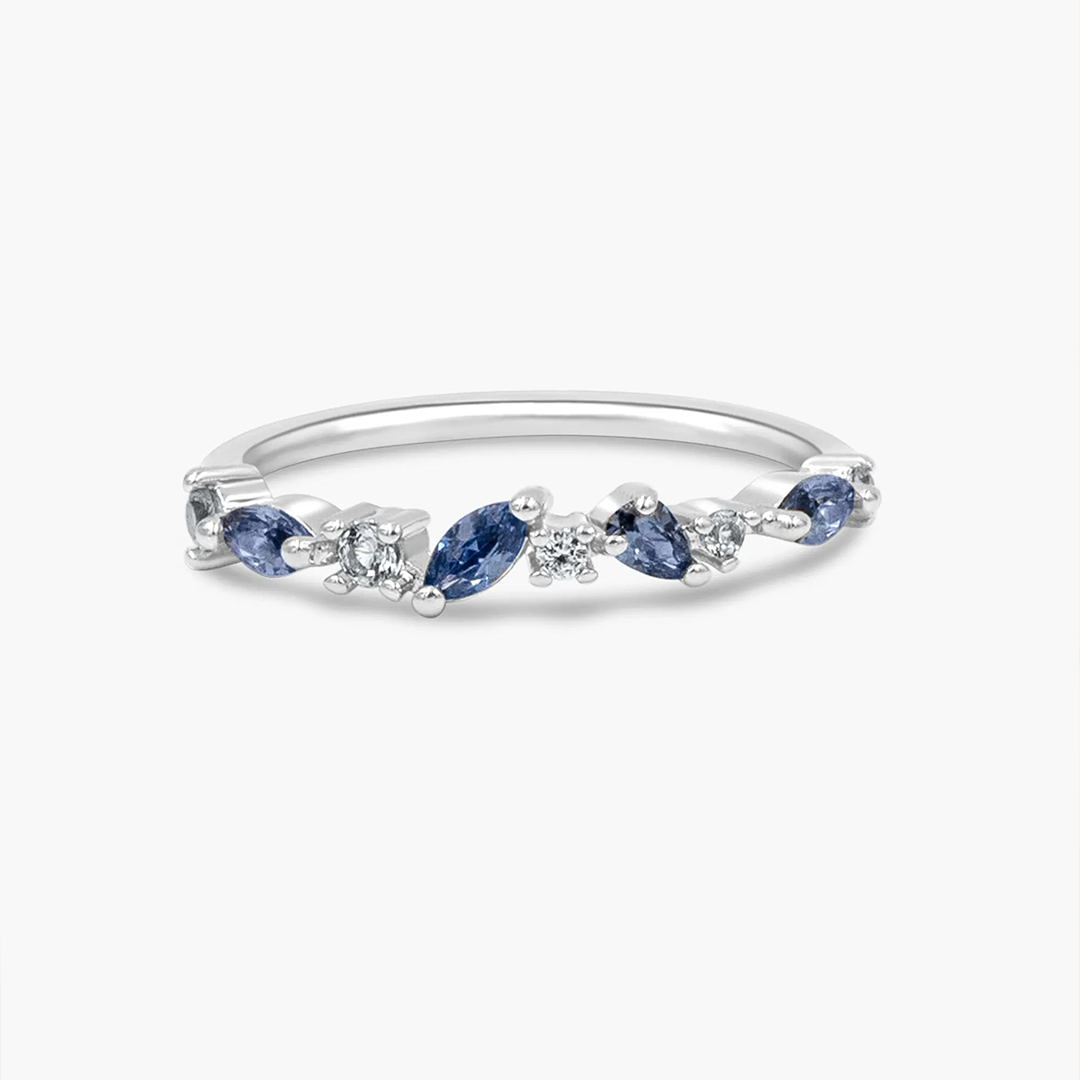 Self Love White And Blue Diamond Ring