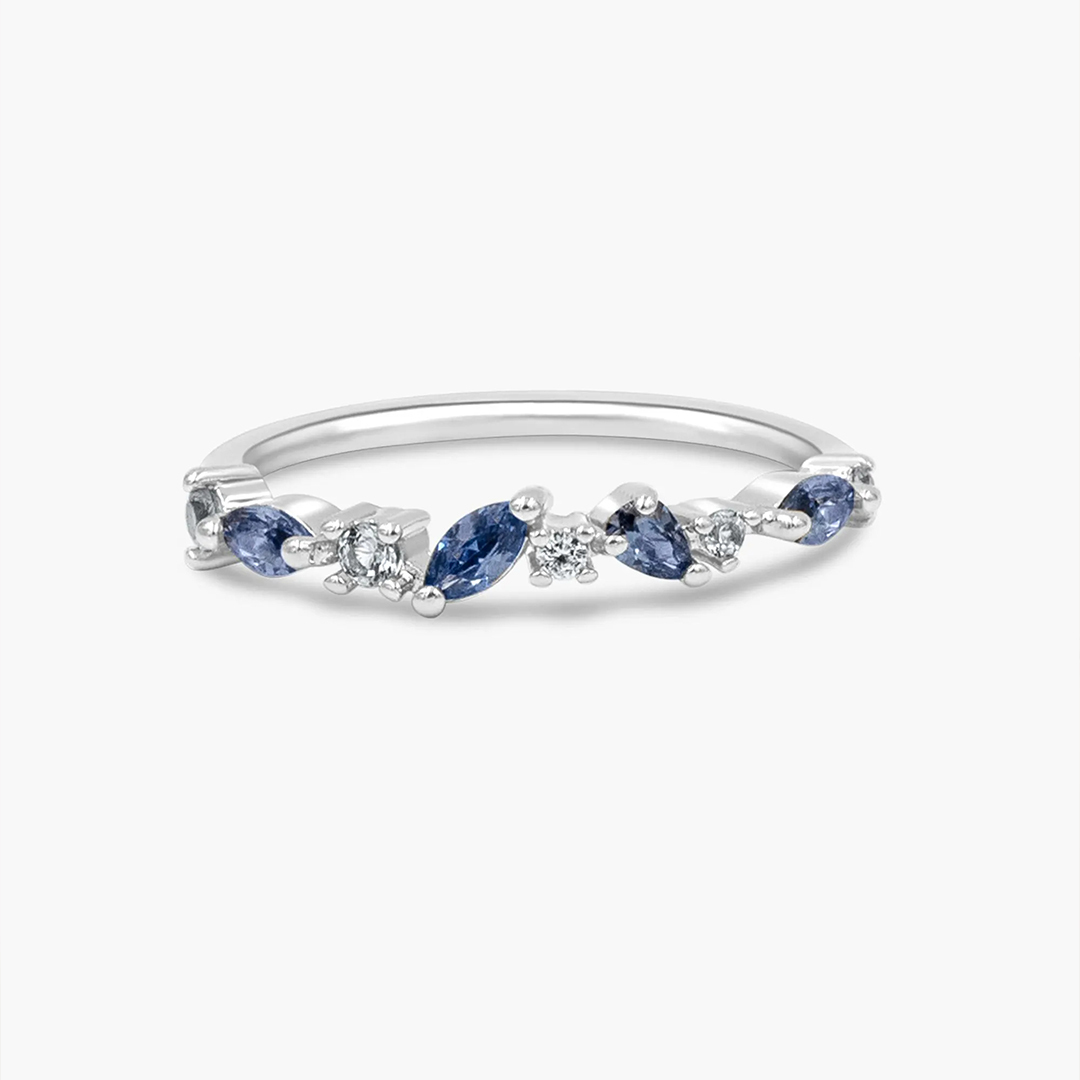 Self Love White And Blue Diamond Ring