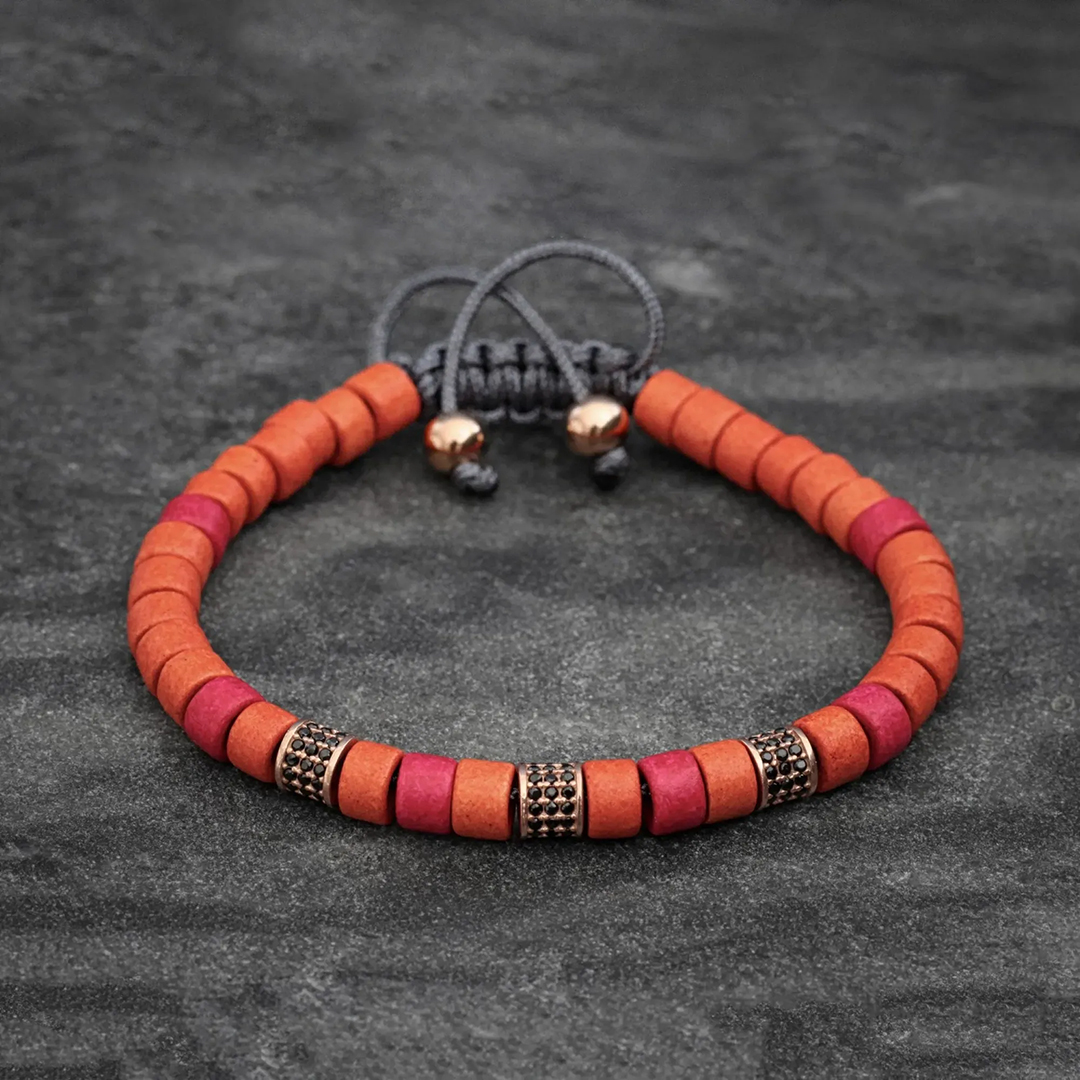 Nobody Fights Alone Orange Beaded Bracelet
