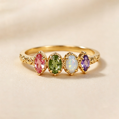 A Circle of Love for Mom & Grandma Birthstone Ring
