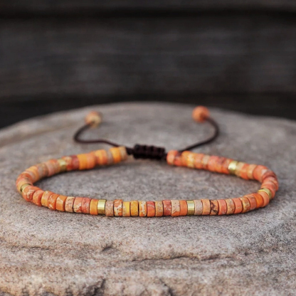 Childhood Cancer Awareness Orange Jasper Bead Bracelet