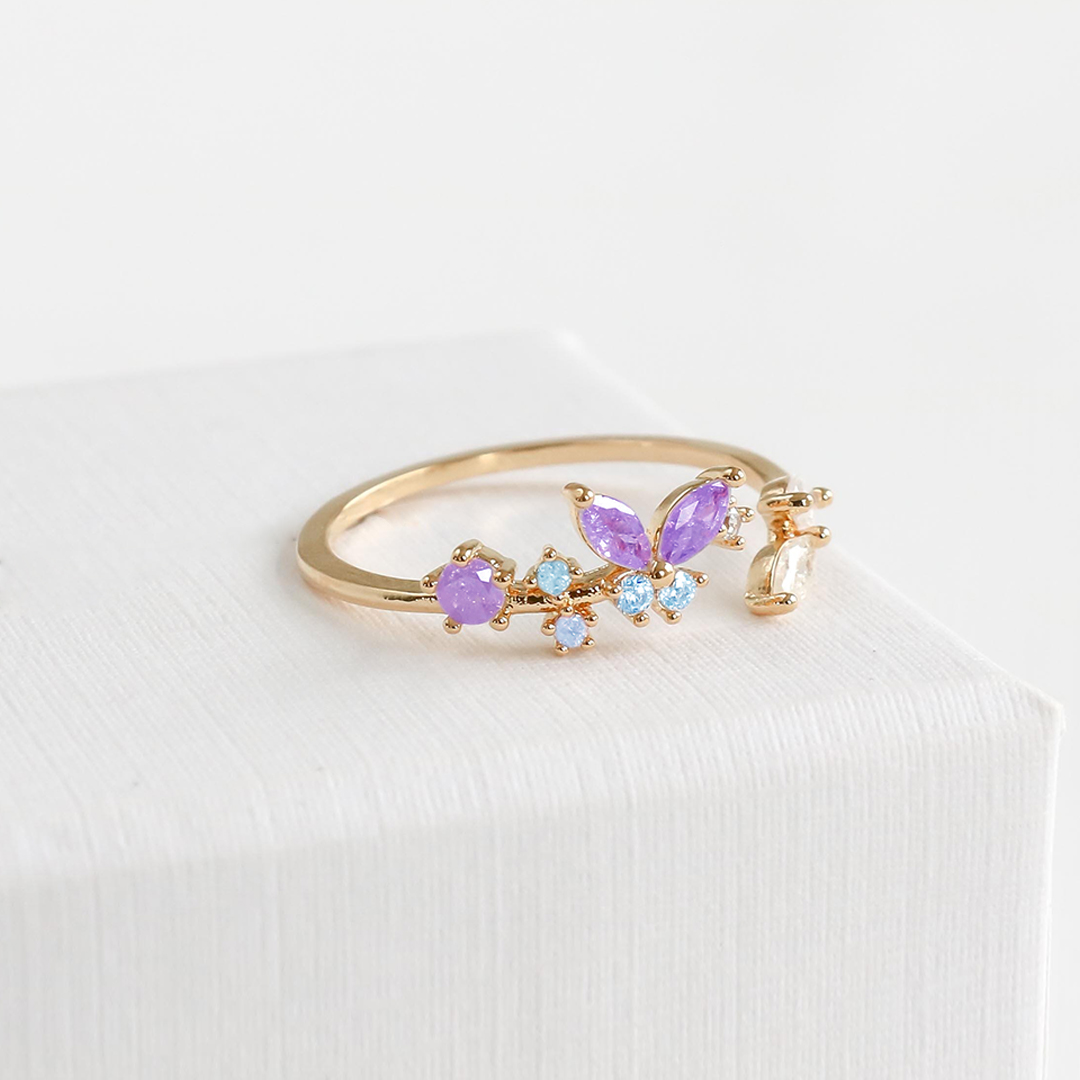 Thyroid Healing Wings Butterfly Ring