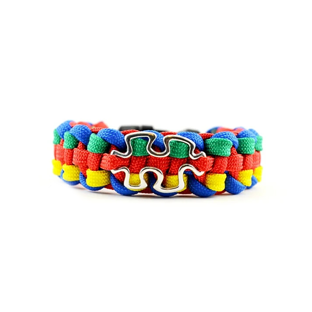 Autism Awareness Strength in Every Star Puzzle Survival Bracelet