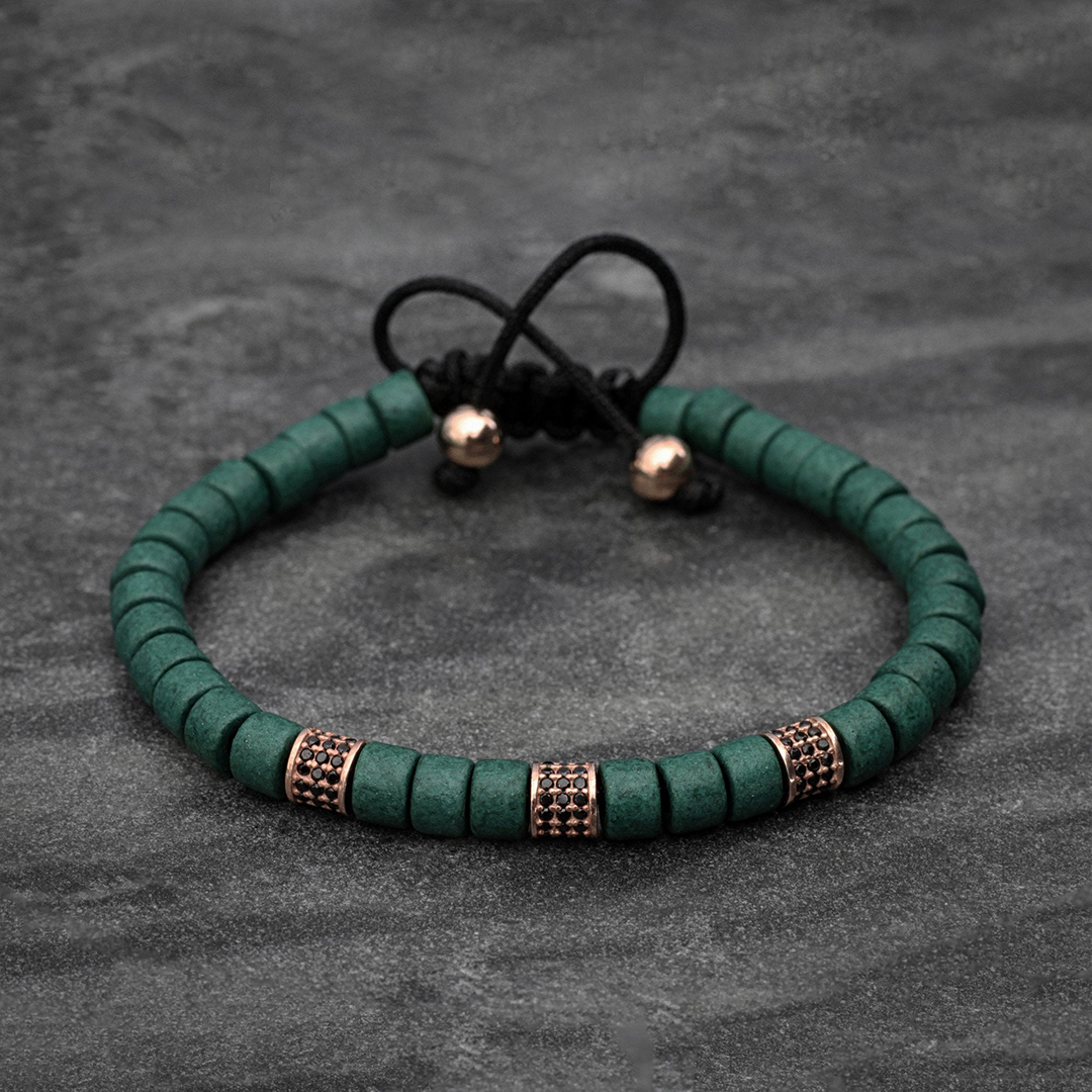 Living Beyond Limits Green Beaded Bracelet