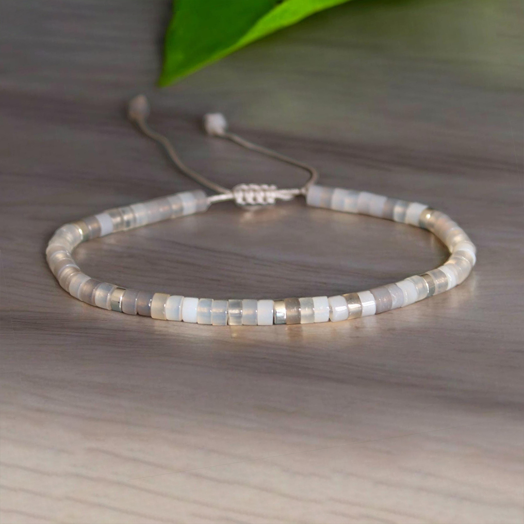 Together in Strength Brain Tumor Awareness Grey Stone Bracelet