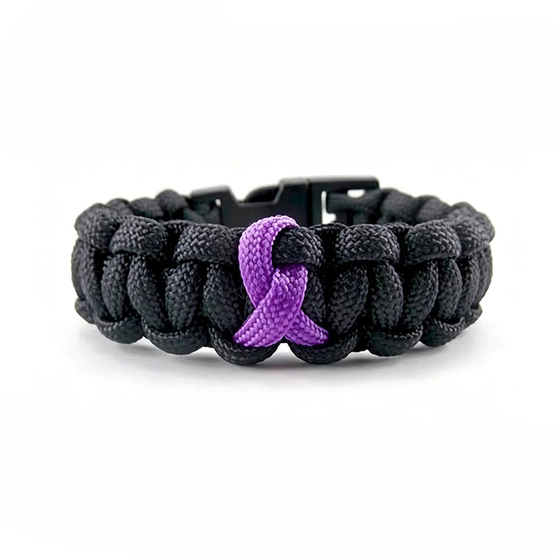 Alzheimer’s & Brain Awareness Forever Loved Purple Ribbon Bracelet