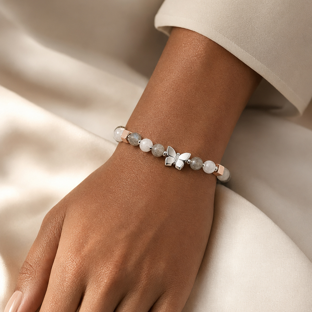 Lung Cancer Awareness Bead Magnet Bracelet