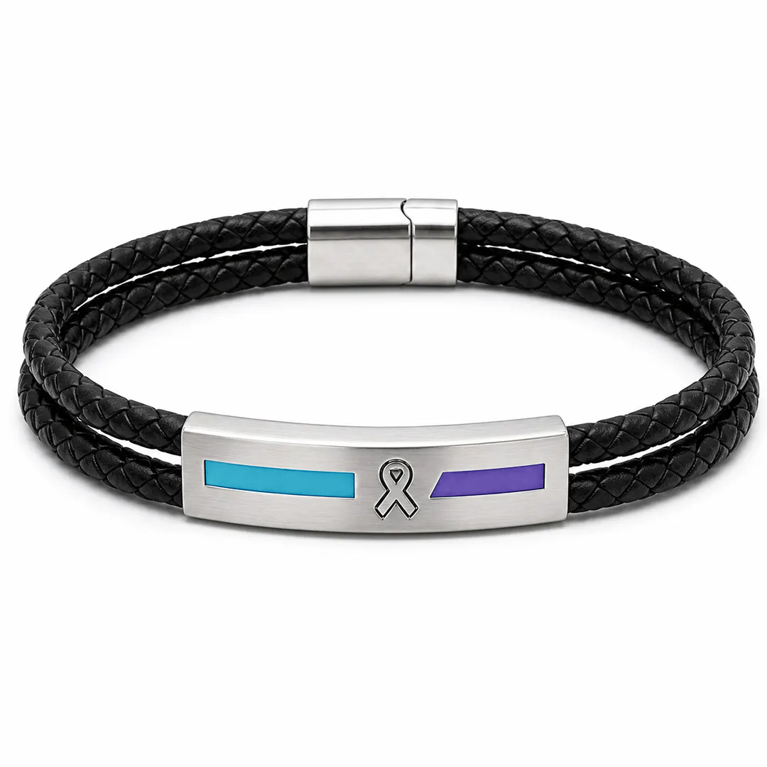 Stay Tomorrow Needs You Black Leather Bracelet