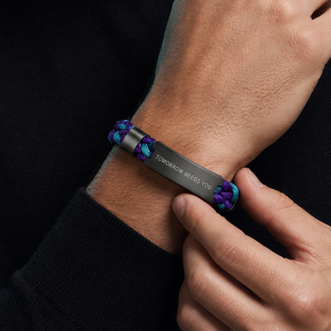 Tomorrow Needs You Suicide Awareness Engraved Bracelet