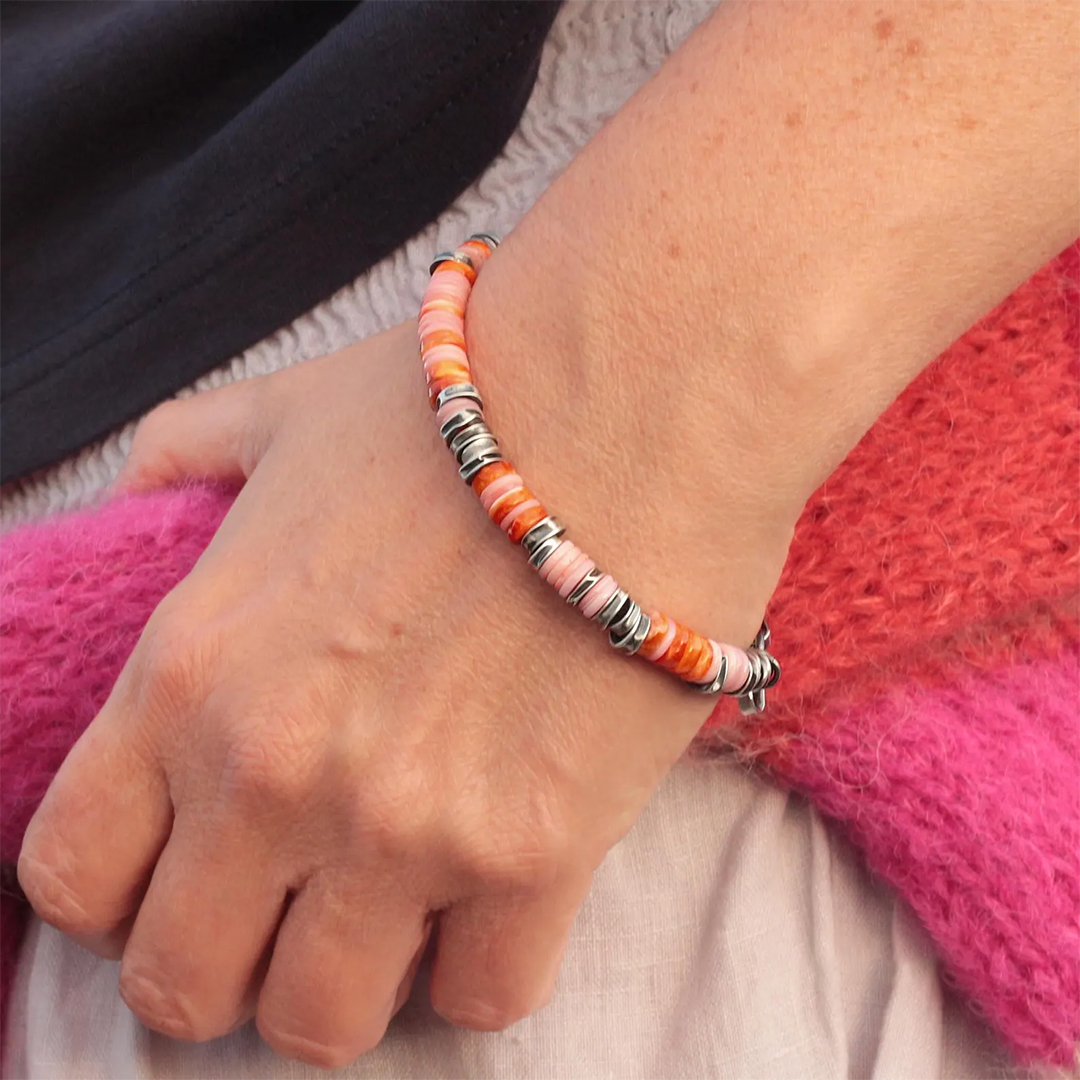 I Am Enough Pink Bead Bracelet