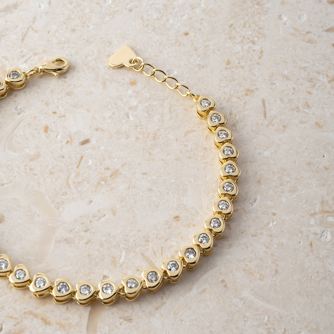It's OK Heart Shaped Tennis Bracelet
