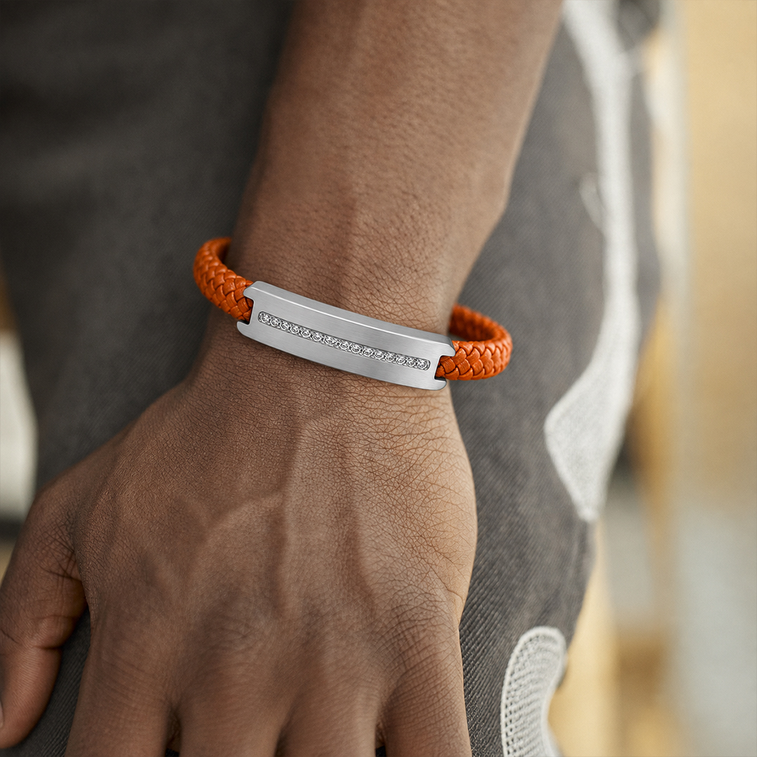Multiple Sclerosis Awareness Leather Magnet Bracelet