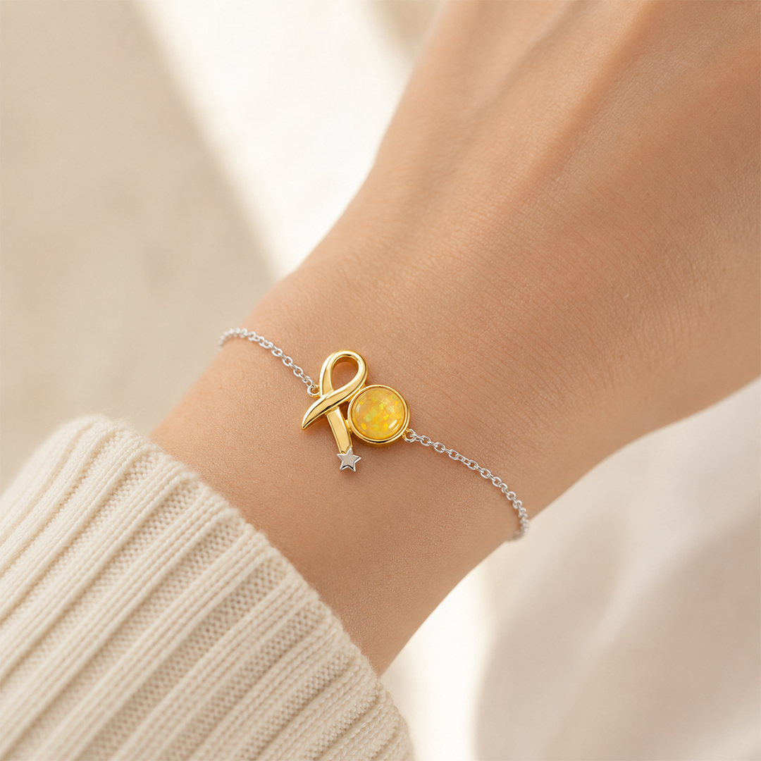 Nobody Fights Alone Childhood Cancer Awareness Yellow Ribbon Bracelet