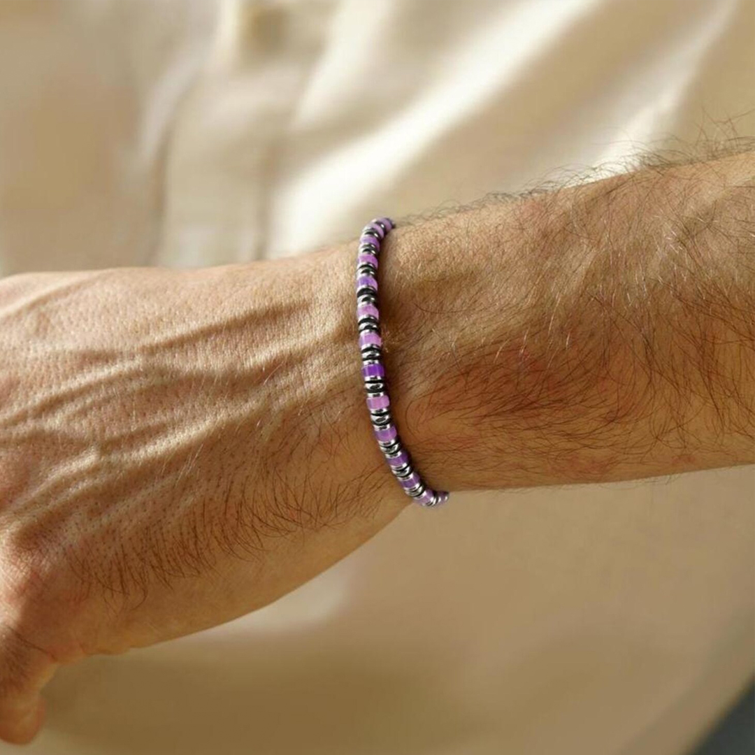 Alzheimer Dementia Awareness Amethyst Bracelet