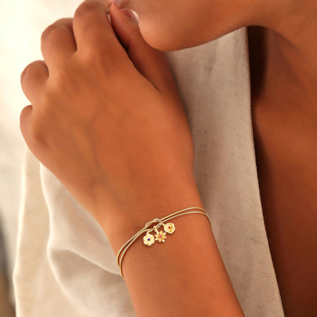 1-12 Birth Flowers Knot Bracelet-Mother's Day Gift