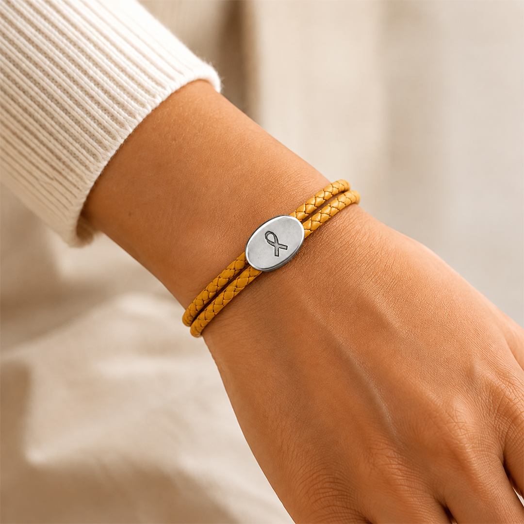 Wrapped in Our Love Childhood Cancer Awareness Yellow Ribbon Bracelet