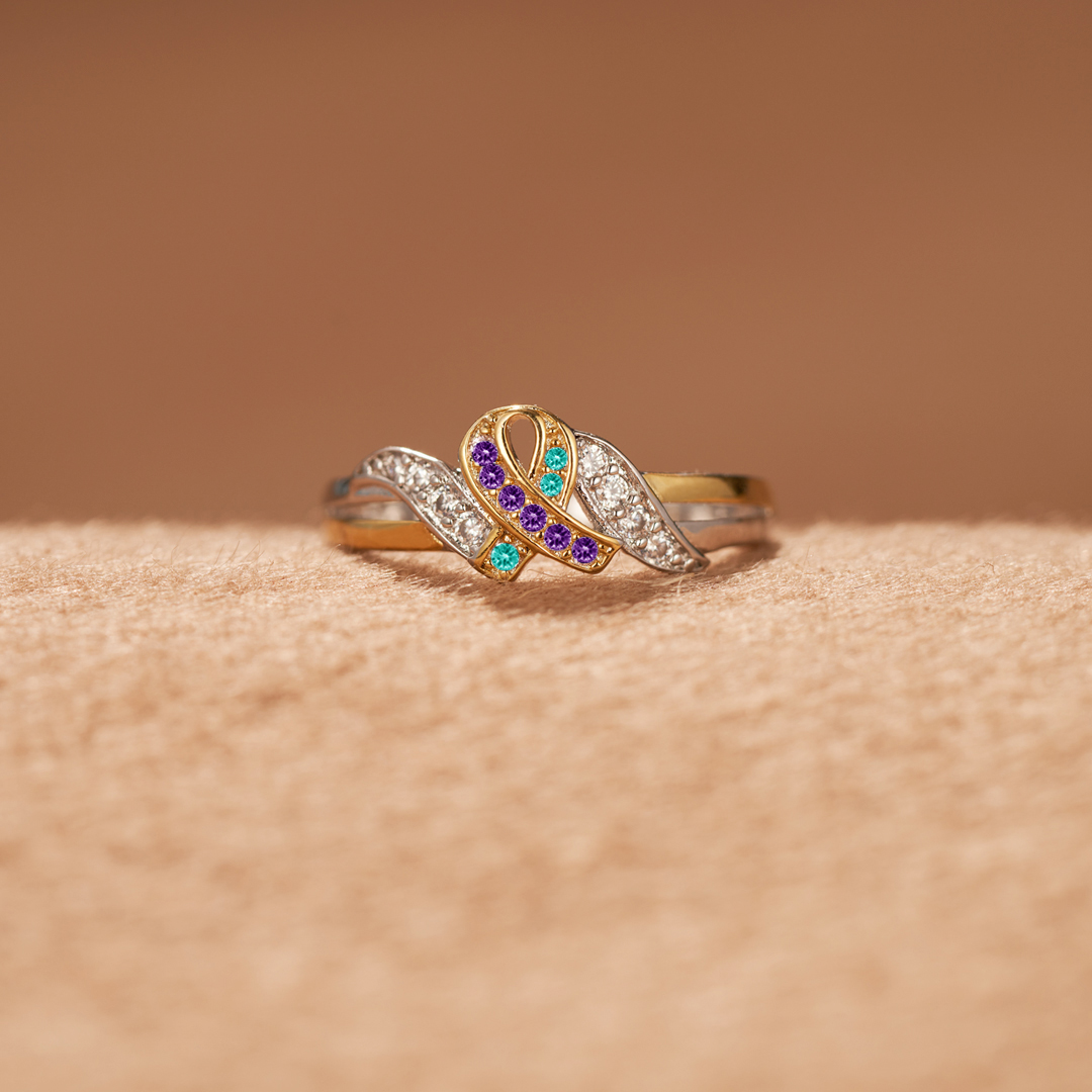 Hold On to Hope Suicide Prevention Ribbon Ring