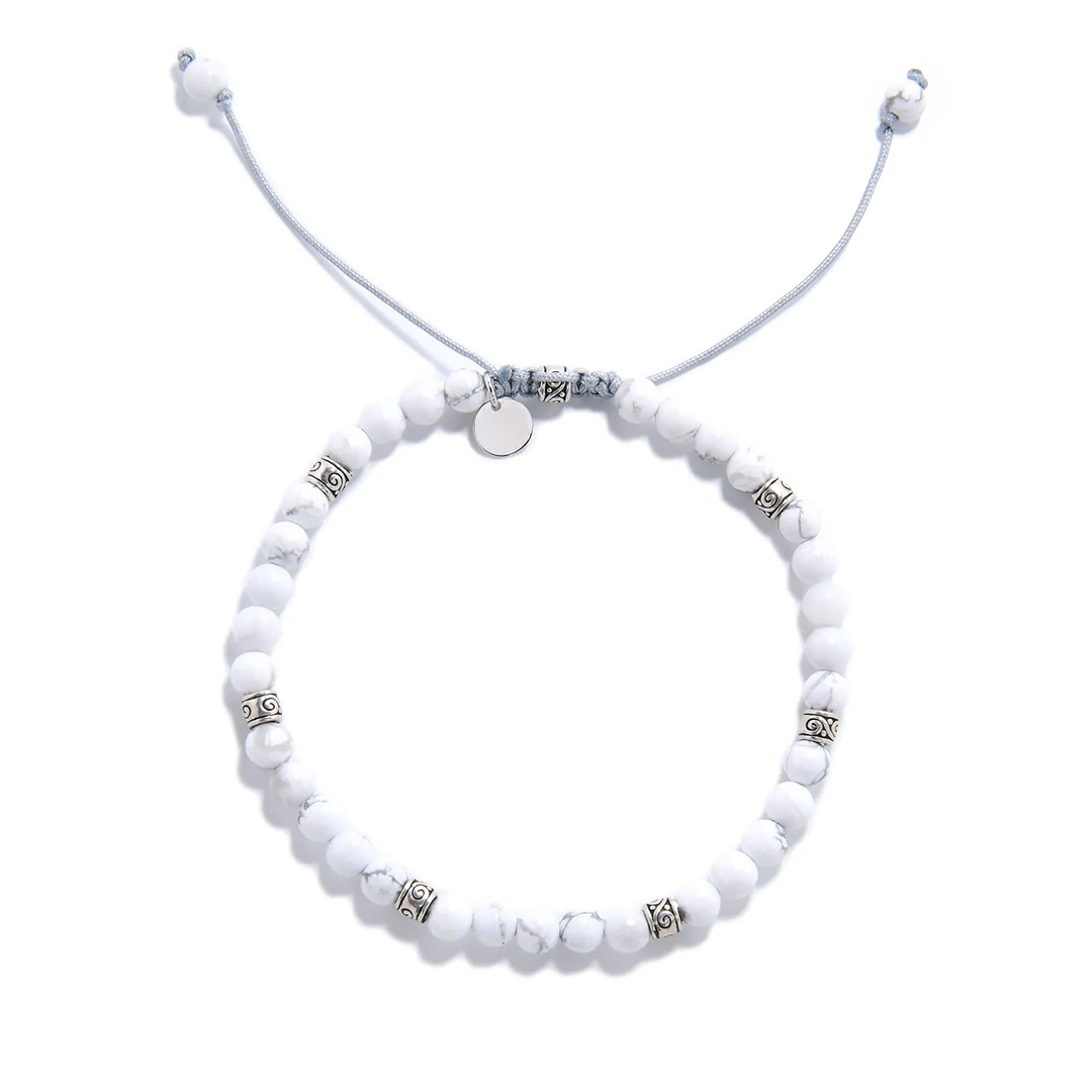 Fuck Lung Cancer Nobody Fights Alone White Howlite Bracelet