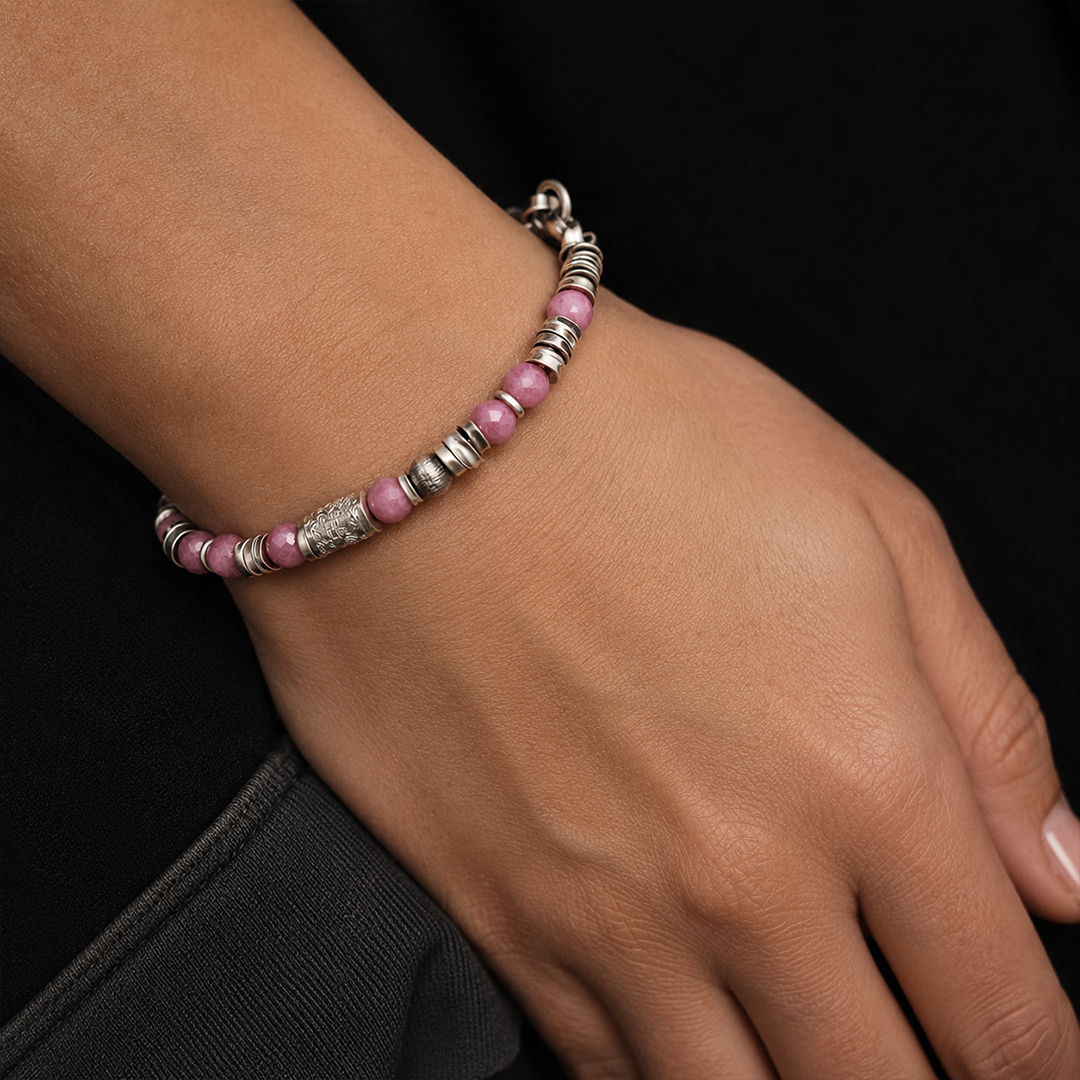 Breast Cancer Pink Bead Enough Bracelet