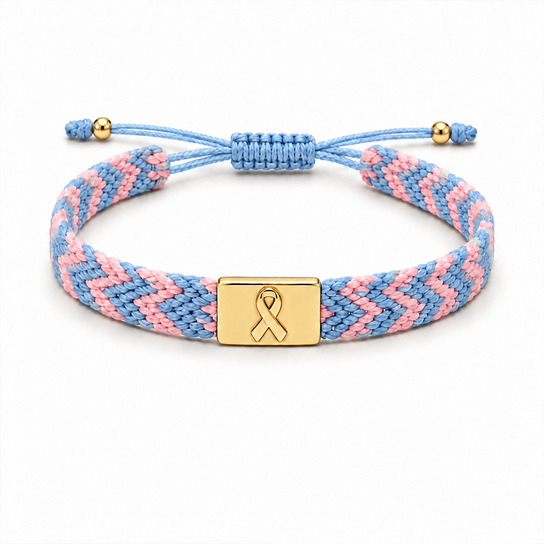 Forever in My Heart Pink and Blue Ribbon Bracelet