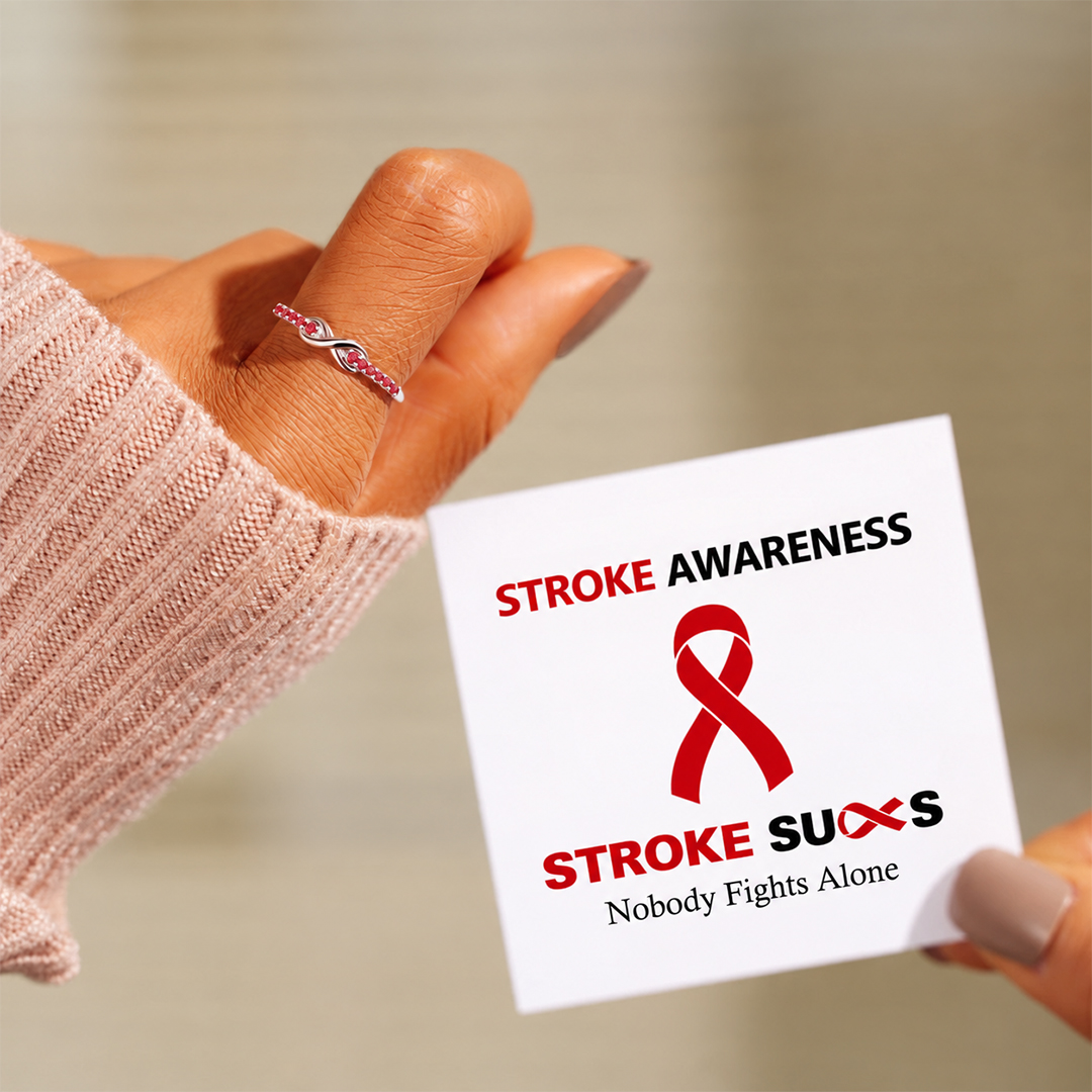 Stroke Warrior Nobody Fights Alone Infinity Ring