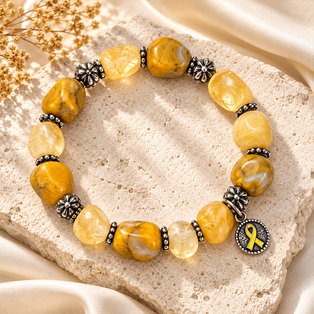 Her Love Never Gives Up Spina Bifida Awareness Yellow Ribbon Bracelet