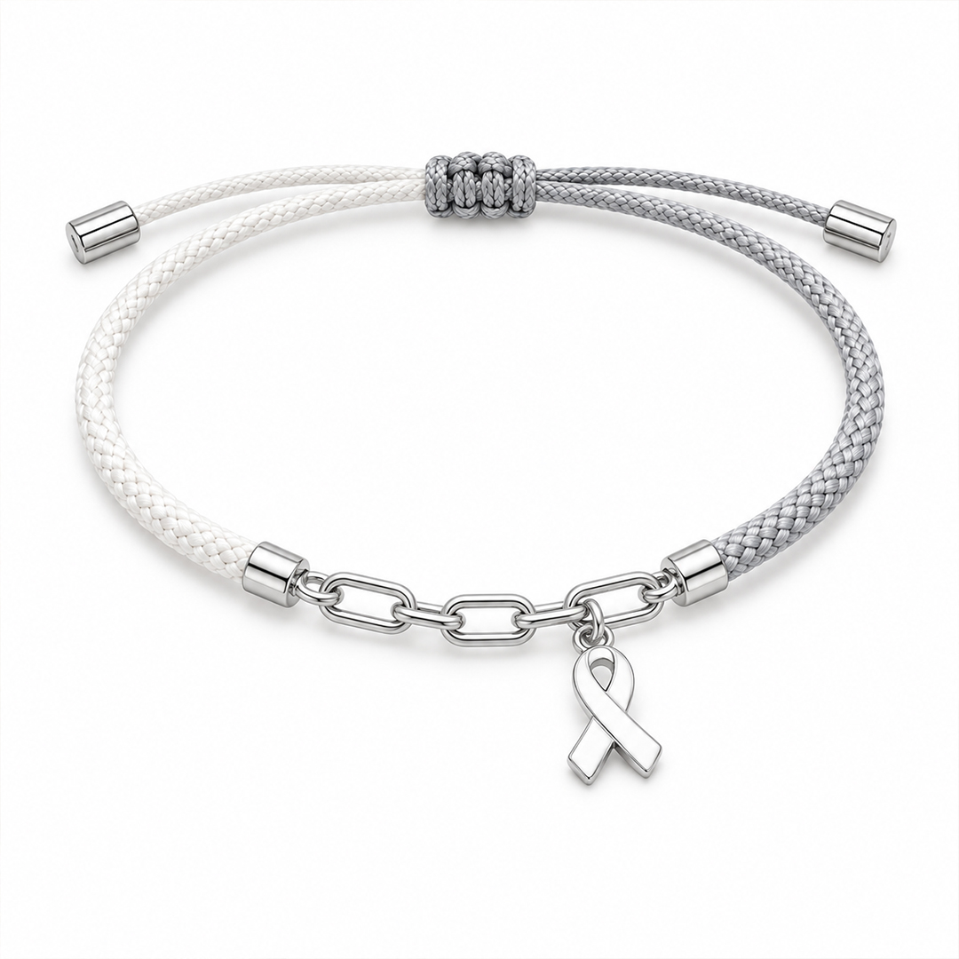 I Wear White for Myself Lung Cancer Awareness Ribbon Bracelet
