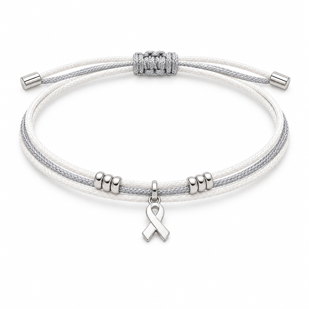 My Fight My Way Lung Cancer Awareness White Ribbon Bracelet