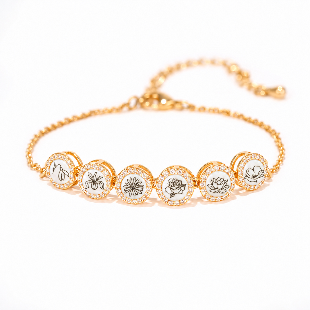 Everyone You Love Personalized Family Birthflower Bracelet