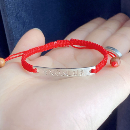 Red String Bracelet-Six Word Mantra Bracelet