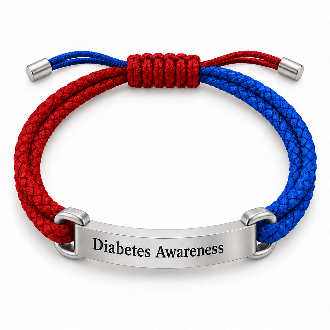 Diabetes Awareness Two-Tones Rope Bracelet