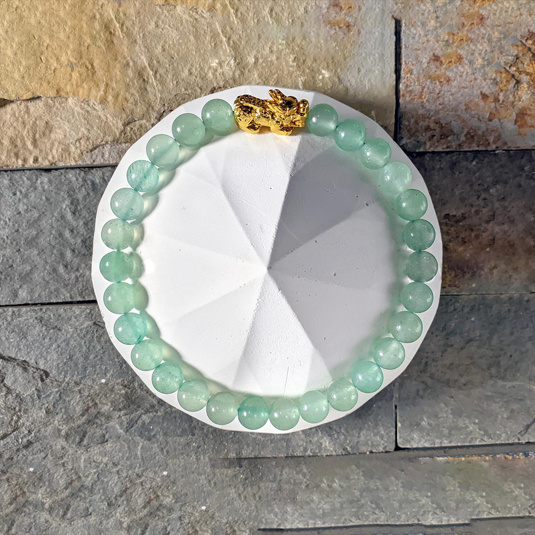 Green Aventurine Pixiu Bracelet for Emotional Support & Positive Energy