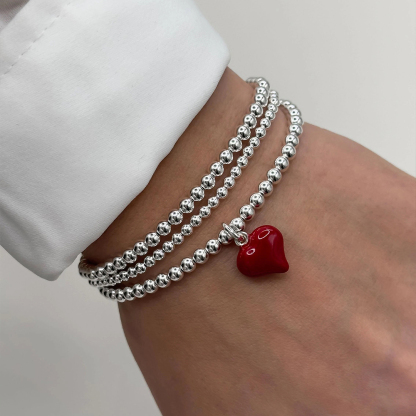 To Me From Me Red Big Heart Bracelet