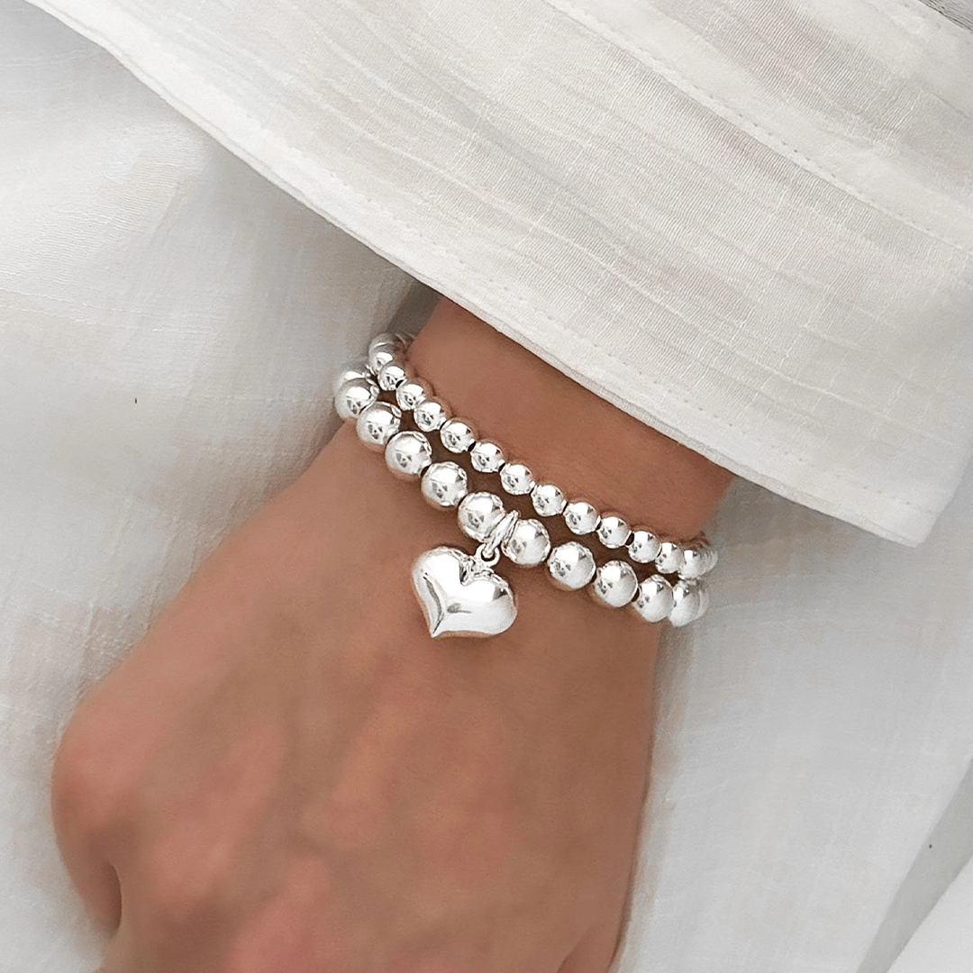 Self Love Puff Heart Charm Bracelet
