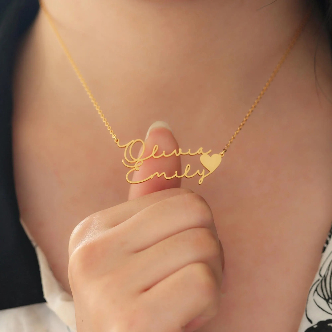 Custom Two Name Mother & Kid Necklace